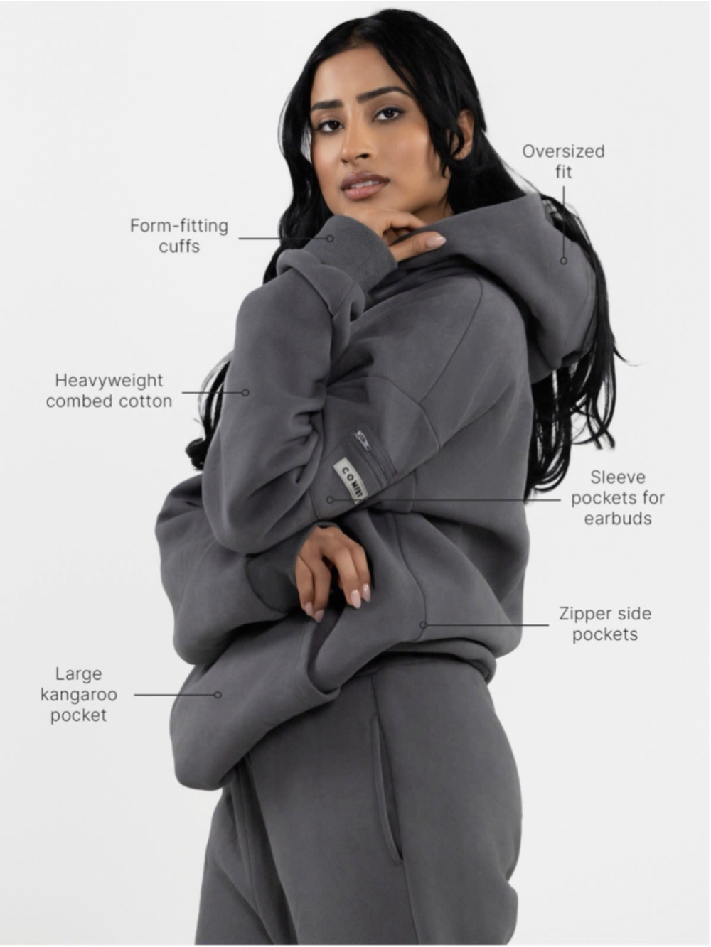 Cozy Oversized Gray Hoodie -